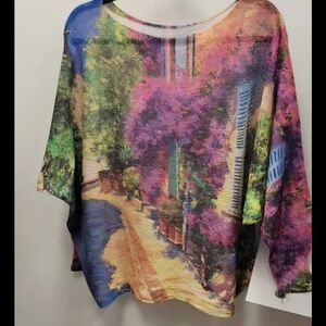 The Chandra Colorful Graphic Women's Top Made in Italy